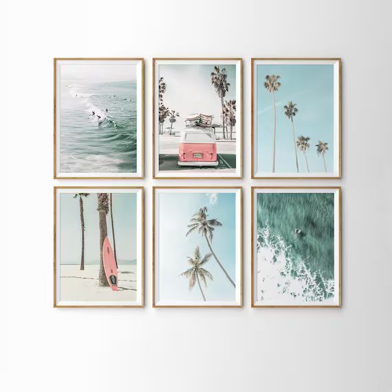 Coastal Prints Set of 6 Beach Prints Surfing Posters | Etsy | Etsy (US)