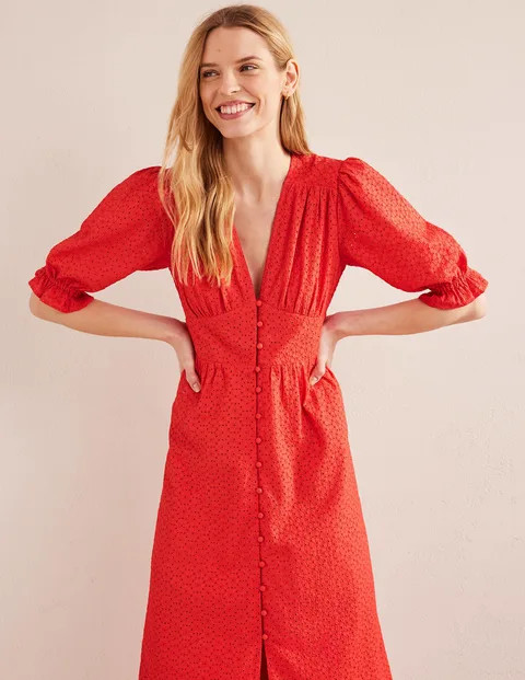 Broderie Midi Tea Dress | Boden (UK & IE)