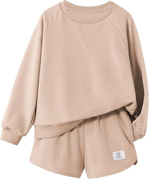 Girls Sweatsuit Lounge Sweatshirt and Short Sets | Amazon (US)