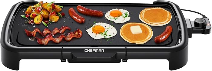 Chefman XL Electric Griddle with Removable Temperature Control, Immersible Flat Top Grill, Burger... | Amazon (US)