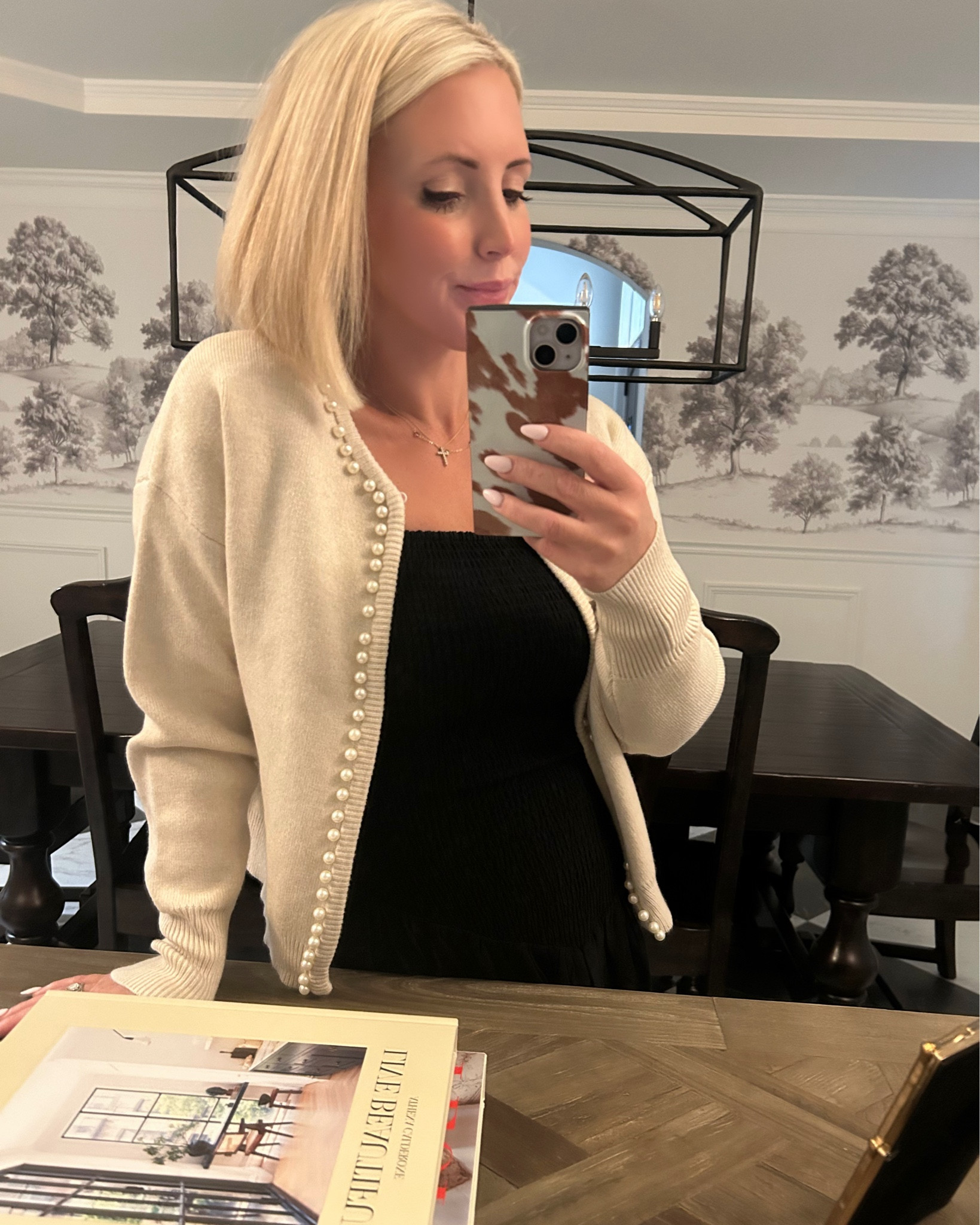 The quality of this Amazon cardigan blew me away! Also comes in black and the pearl detail is adorable. Great layering piece for spring & summer. Paired with a black maxi dress from Few Moda and gold flower earrings. 

Amazon, Target, spring break outfits, shoe trend, Spring, raffia, Easter, Spring fashion, coat, jacket, fur, faux fur, leather, faux leather, Nordstrom, REVOLVE, Saks, Neiman Marcus, Tuckernuck, trend, trending, brown, neutral, fur, feathers, sequin, sparkly, shimmer, festive, tweed, blazer, formalwear, black tie, wedding guest dress, party dress, black dress, style tip, metallic, heels, chocolate brown, teddy, shearling, jeans, gifts for her, bow, athletic apparel, loungewear, athleisure, jeans, denim, spring dress, spring break, warm weather clothing, trends, resort wear, maternity, baby shower, wedding shower, date night, work outfit, vacation outfit, swim, resort wear, spring outfit, winter outfit, gift idea, bag, purse, Larroude, platform sandals, sandals, platforms, spring outfits, linen, vacation, vacation outfit, home, coffee table, jeans, date night outfit, work outfit, summer, dupe, home, decor, rug, buffet, mirror, light, sconces, books, frame, coffee table, Arhaus, Pottery Barn, Annie Selke, Dash and Albert, light fixtures, chandelier, dining room table, inspo, modern, rustic, farmhouse, Mexico, beach trip, Farm Rio, gold, pearl, suede, leather, earrings, necklace, jewelry, gifts, accessories, fitness, joggers, casual, athletic, athleisure, travel, swim, cover up, beach, pool, eyelet, crochet, embroidered, white, Bloomingdales, Agua by Agua Bendita, floral, bachelorette, honeymoon, bride, bridal, Few Moda, Lululemon, tuckernucking, swimsuit, Petal and Pup, white dress, summer dress, midi dress, puff sleeve, bachelorette, honeymoon, bridal, bride, country concert, travel outfit, sandals, game day, nap dress, Hill House, sunglasses, fall style, fall outfit, fall family photo outfits, suede bags, Halloween, cardigan, fall fashion, leather, suede, bag, mom fashion, motherhood, diaper bag, Chloe, purse, baby shower, gifts for her

#LTKWorkwear #LTKFindsUnder100 #LTKFindsUnder50