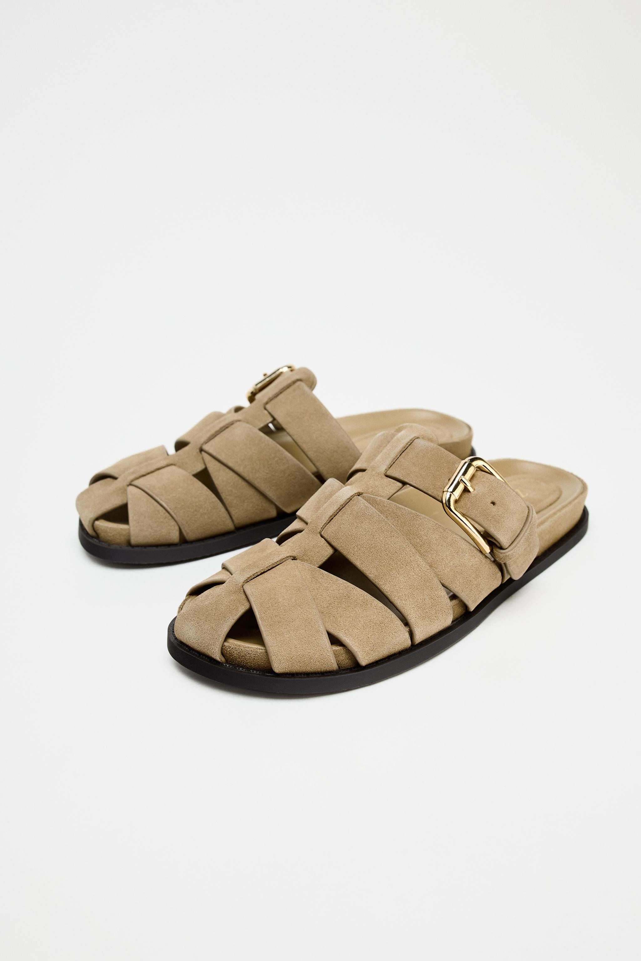 SUEDE FISHERMAN SANDALS | Zara US