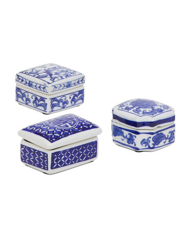 3pc Ceramic Leith Decorative Boxes | TJ Maxx