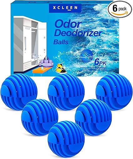 Xcleen Sneaker Deodorizer Balls Ocean Scent 6 Pack, Odor Eliminator Balls for Closet Car Gym Bag,... | Amazon (US)