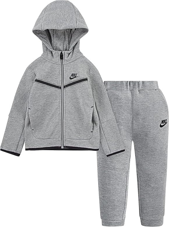 Nike Baby Boy's Sportswear Tech Fleece Hoodie and Pants Set (Toddler) Dark Grey Heather 3 Toddler | Amazon (US)