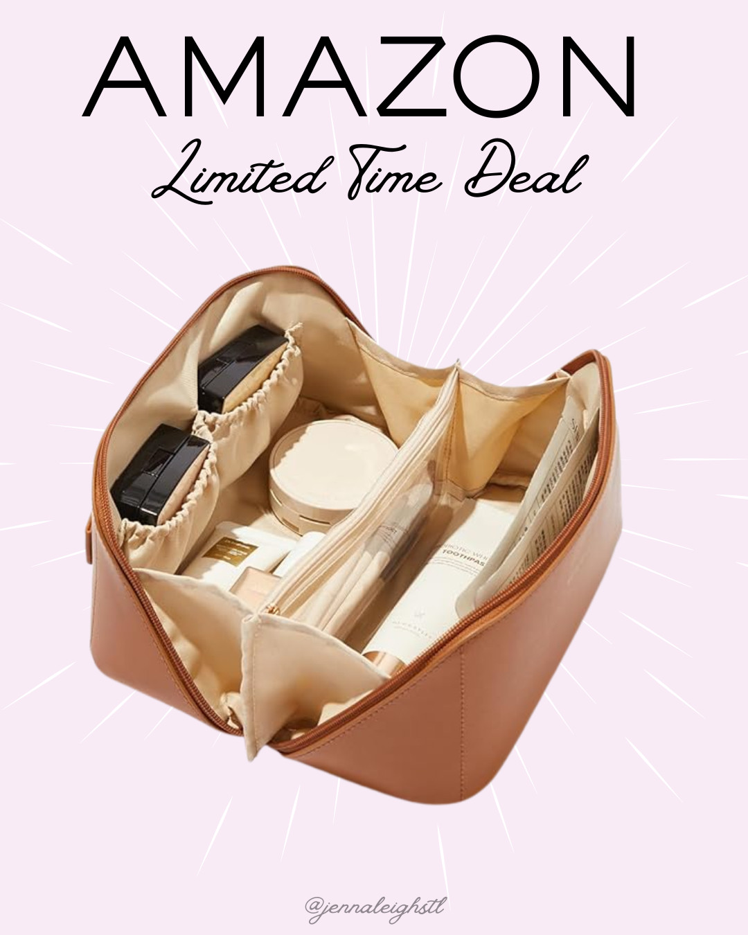 Amazon limited time deal on this large capacity travel makeup bag and it is 30% off. The flat open design makes it so easy to see everything and stay organized, plus the waterproof material is perfect for travel. Such a great Mother’s Day or graduation gift idea. 

 #LTKMothersDay #LTKSaleAlert #LTKTravel