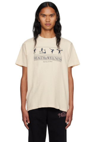 Sporty & Rich - Beige 'Health & Wellness' T-Shirt | SSENSE