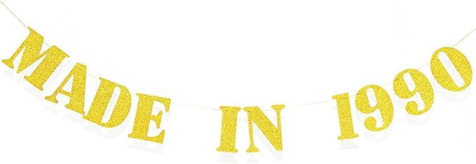 Made in 1990 Banner Happy 30th Birthday Party Decorations, Glitter Cheers to 30 Years Banner Supp... | Amazon (US)