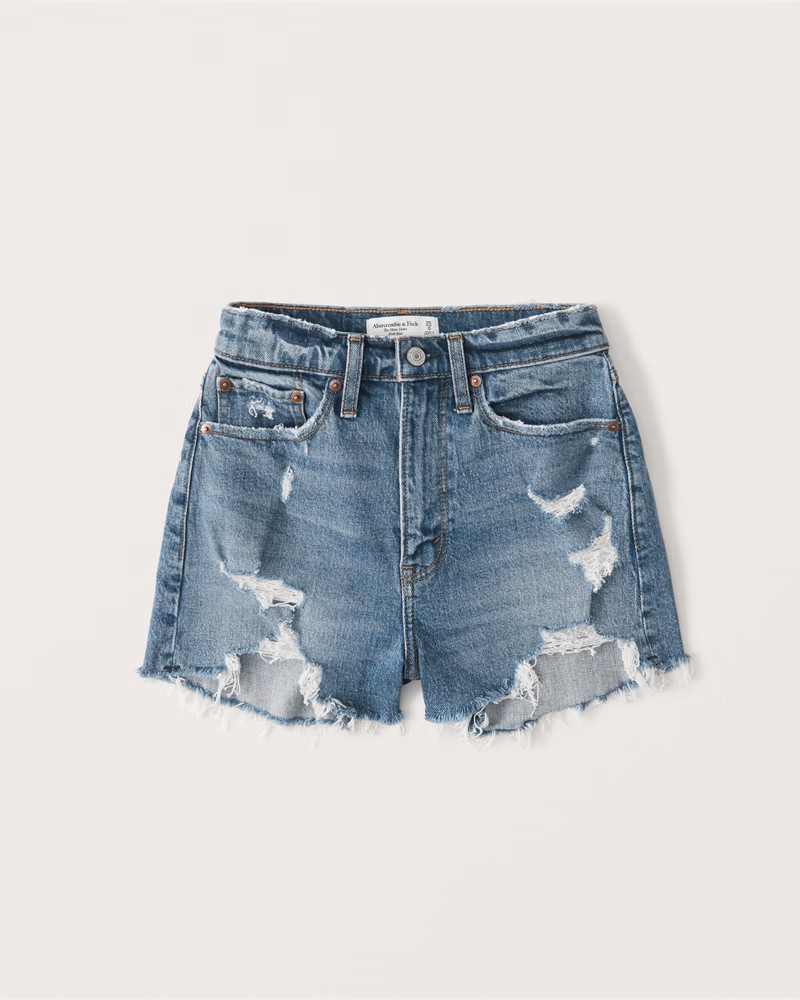 Women's Curve Love High Rise Mom Shorts | Women's New Arrivals | Abercrombie.com | Abercrombie & Fitch (US)