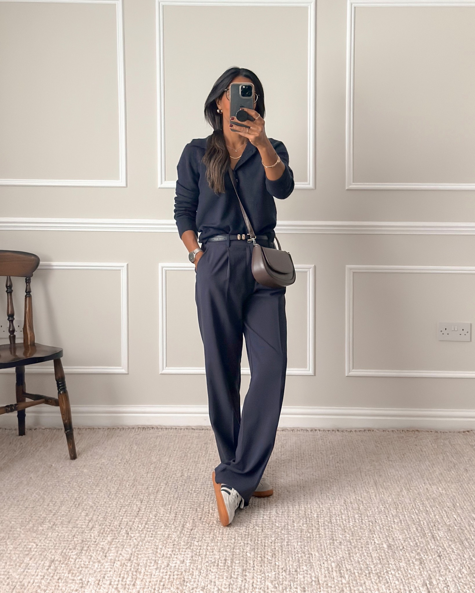 Polo knit - wearing size medium for a looser fit (normally I wear size small)

Wide leg trousers - wearing my regular size - UK size 8


#LTKuk #LTKautumn