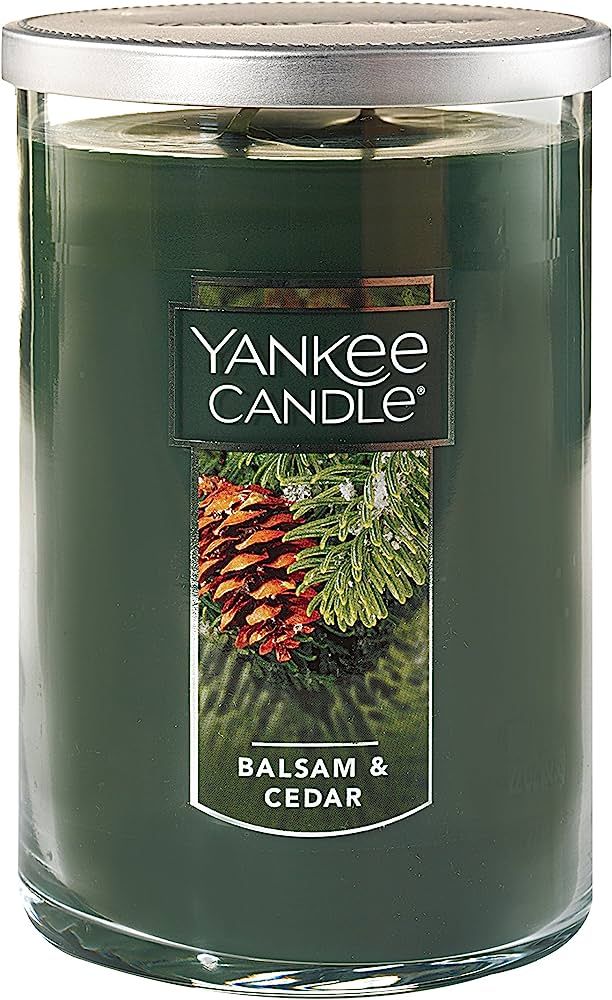 Yankee Candle Balsam & Cedar Scented, Classic 22oz Large Tumbler 2-Wick Candle, Over 75 Hours of ... | Amazon (US)