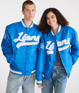 Detroit Lions Satin Bomber Jacket | Aeropostale