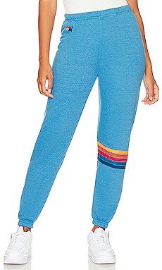 Aviator Nation Rainbow Stitch Sweatpant in Ocean from Revolve.com | Revolve Clothing (Global)