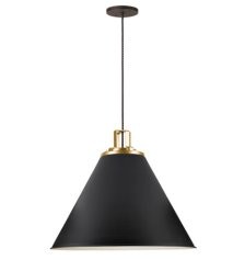 Butte 24" Cone Aged Brass Pendant Item # A0164 | Rejuvenation