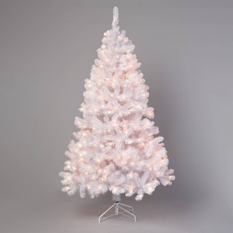 6.5' Pre-Lit White Alberta Artificial Christmas Tree Clear Lights - Wondershop™ | Target