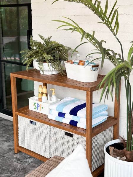 SALE ALERT!! 🥳 Our stylish steel console table is $100 off!! Sturdy, weather-proof & comes with 2 oversized all-weather baskets! We’ve had ours over a year & it still looks brand-new!

@walmart #walmartpartner #walmarthome #patiofurniture #outdoorfurniture 