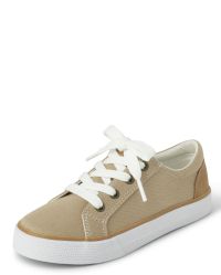Boys Canvas Lace Up Sneakers | The Children's Place  - NATURAL | The Children's Place