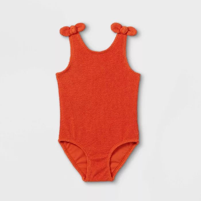 Toddler Girls' Bow Shoulder Bikini Set - Cat & Jack™ Rust | Target