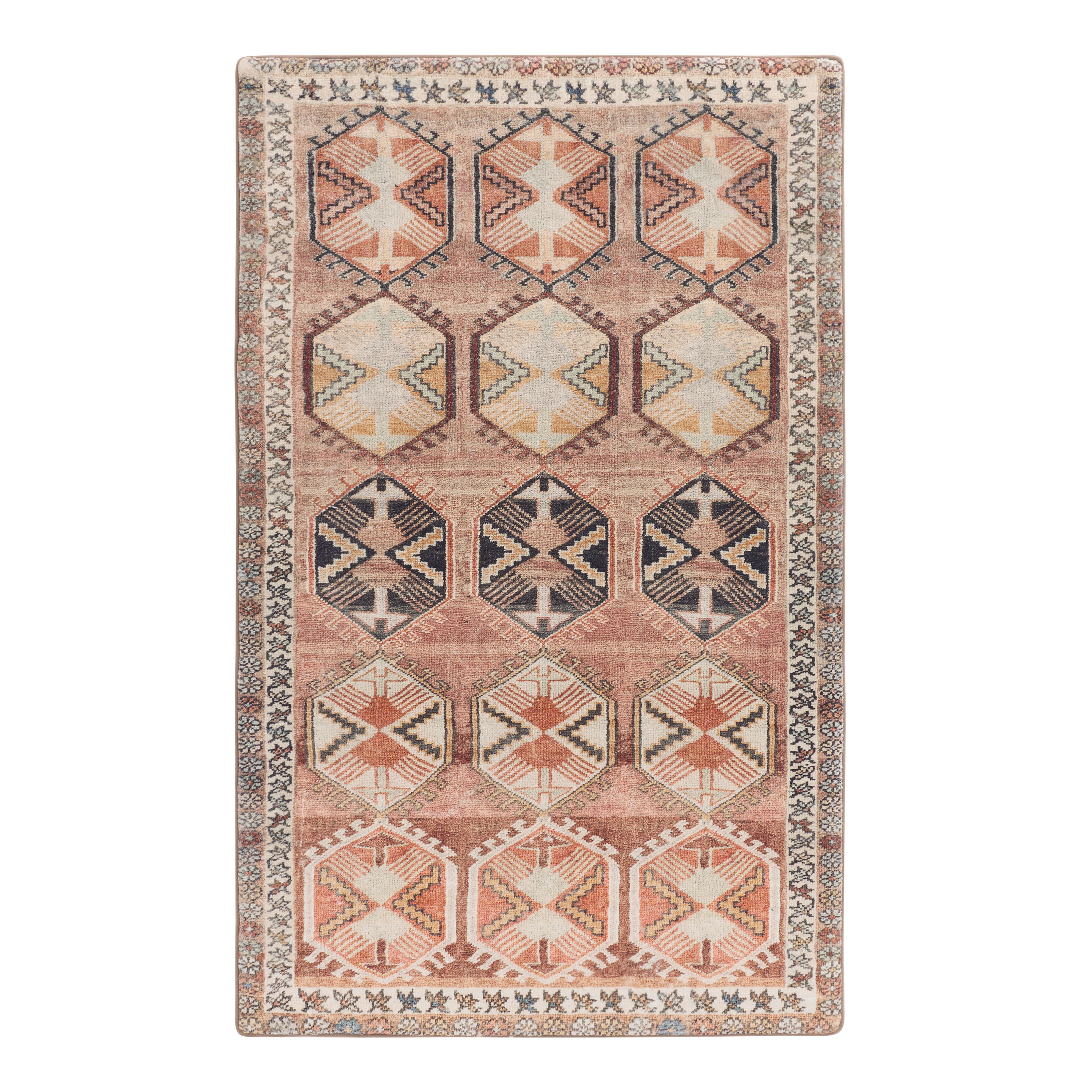 Corrina Terracotta Traditional Style Memory Foam Area Rug | World Market