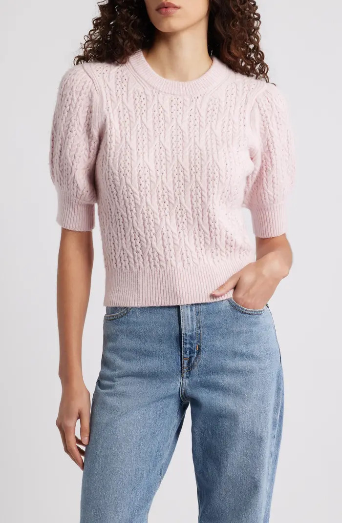 Mason Cable Short Sleeve Sweater | Nordstrom