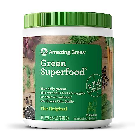 Amazing Grass Green Superfood: Super Greens Powder with Spirulina, Chlorella, Beet Root Powder, D... | Amazon (US)