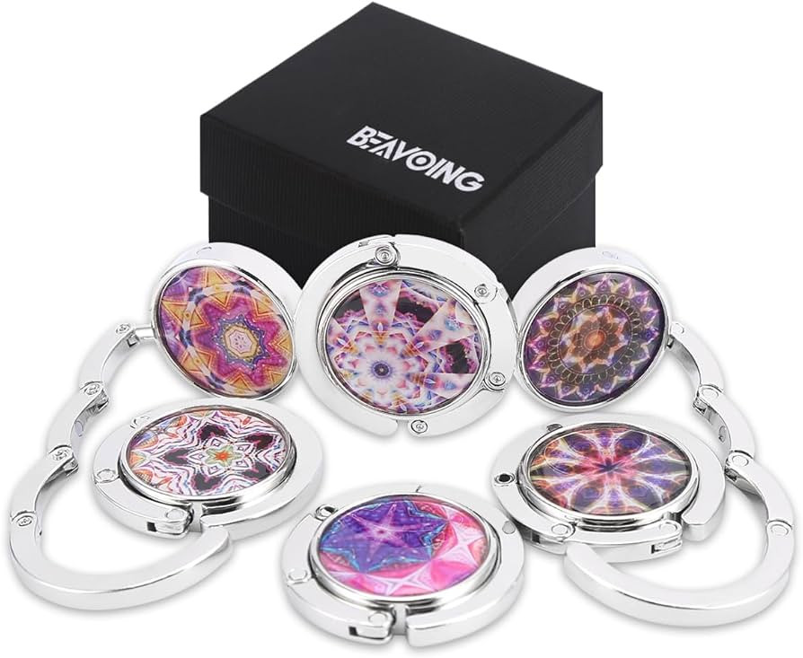 Purse Hook for Table, Set of 6 Purse Hanger Foldable Purse Holder Womens Bag Purse Hook for Purse... | Amazon (US)