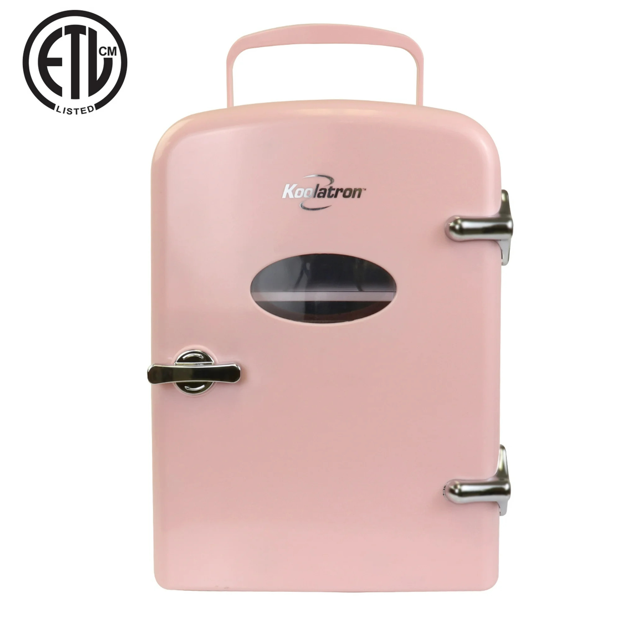 Koolatron 6 Can AC/DC Retro Mini Cooler/Mini Fridge in Pink (4.2 Quarts/4 Liters) - for Food, Bev... | Walmart (US)