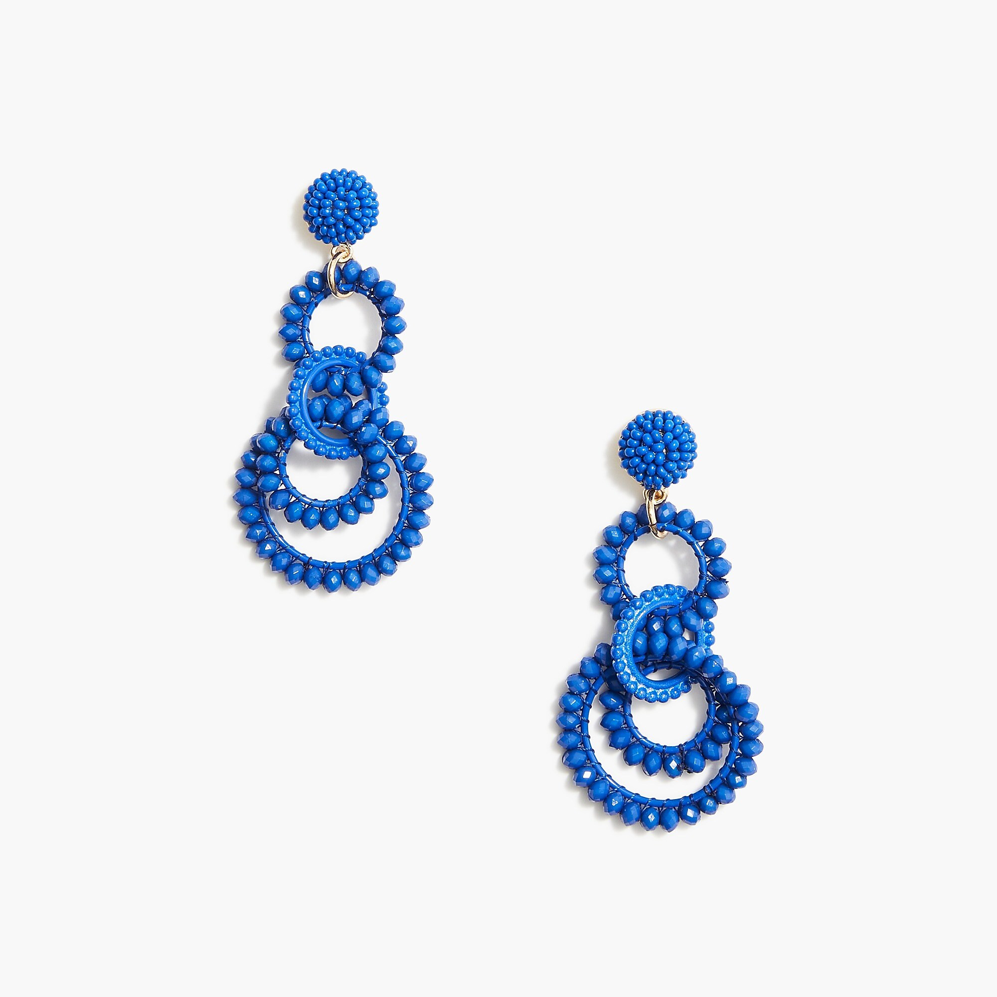Interlocking beaded drop earrings | J.Crew Factory