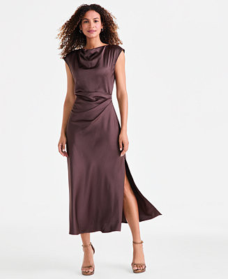 Sam Edelman Women's Cap-Sleeve Side-Slit Midi Dress - Macy's | Macy's