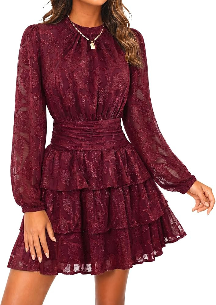 Cut Out, High Waist, Ruffle Design, Tiered Smocked, Mesh, Layer, Button Back, Night Out, Fall Win... | Amazon (US)