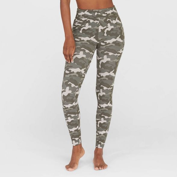 Assets By Spanx Women's Camo Print Jean-Look Leggings - Olive Green | Target