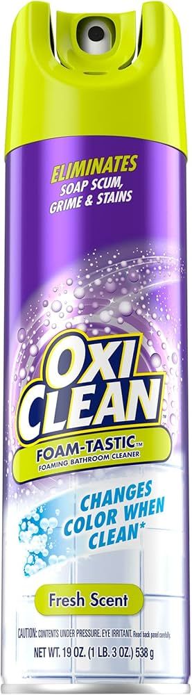 OxiClean Foam-Tastic Foaming Bathroom Cleaner, Fresh Scent, Spray Can, Eliminates Soap Scum, Grim... | Amazon (US)