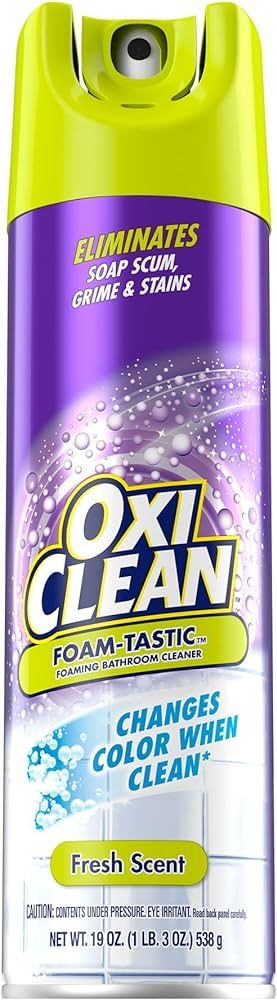 OxiClean Foam-Tastic Foaming Bathroom Cleaner, Fresh Scent, Spray Can, Eliminates Soap Scum, Grim... | Amazon (US)