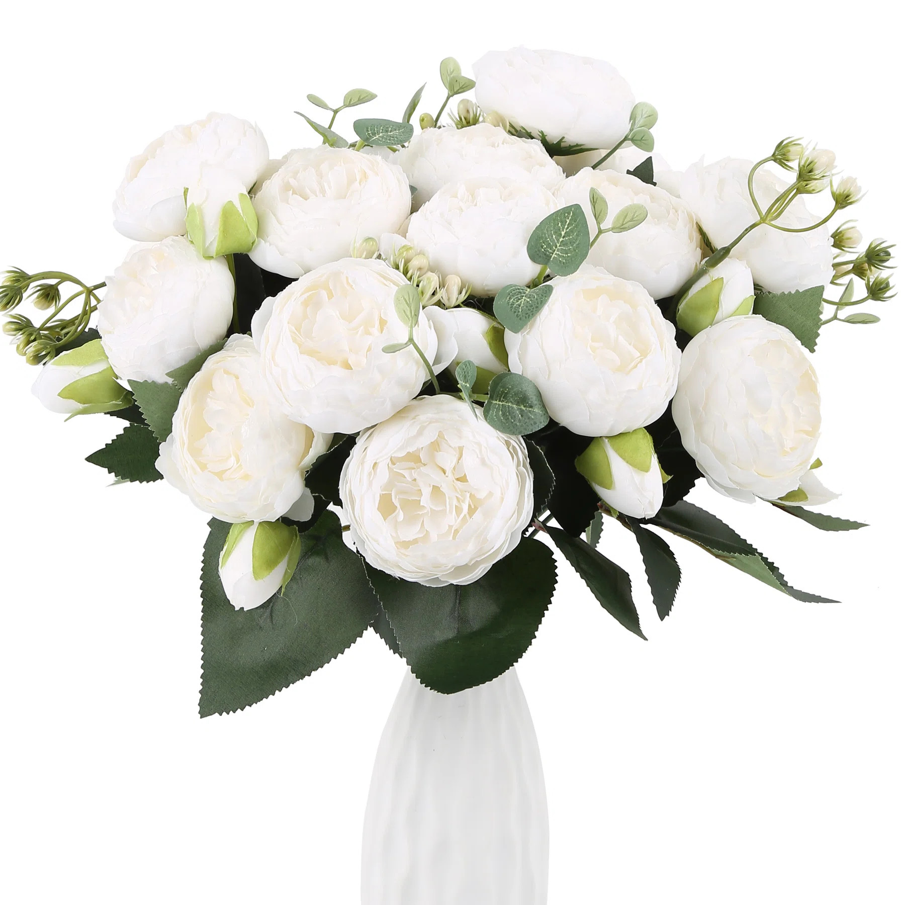 4 Bundles Peonies Artificial Flowers Silk Fake Flowers Bouquets For Home Wedding Decoration Table... | Wayfair North America