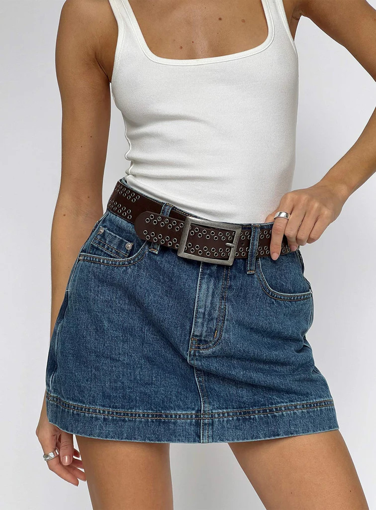 Gazelle Denim Skort Mid Wash Petite | Princess Polly US
