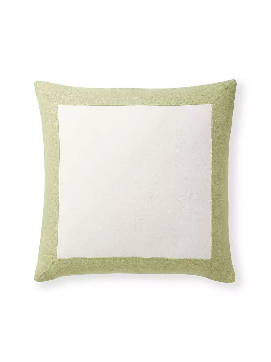 Border Frame Linen Pillow Cover | Serena and Lily
