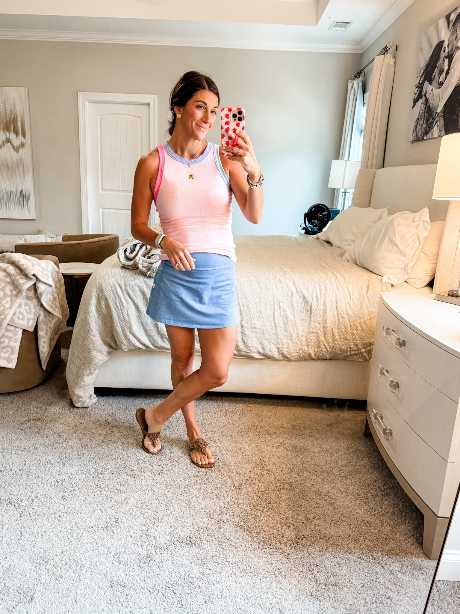 How cute is this new tank from Amazon? Comes in tons of colors. Went true to size-medium. Super stretchy and comfy!

Skirt is the Halo Performance Skirt from Vuori and has shorts underneath with pockets for phone or tennis/pickle balls. 

Shoes are tts-8. Tory Burch miller sandals in color: Almond Flour

Jewelry also linked

Click the images to shop!

Necklaces | bracelets | tank | skort ~ pink | blue | shoes | summer | flats | sandals | tiny tags | electric picks | bracelets | daily | fit | athletic | athleisure | fitness | tennis | pickle ball | fashion | mom



#LTKShoeCrush #LTKStyleTip #LTKActive