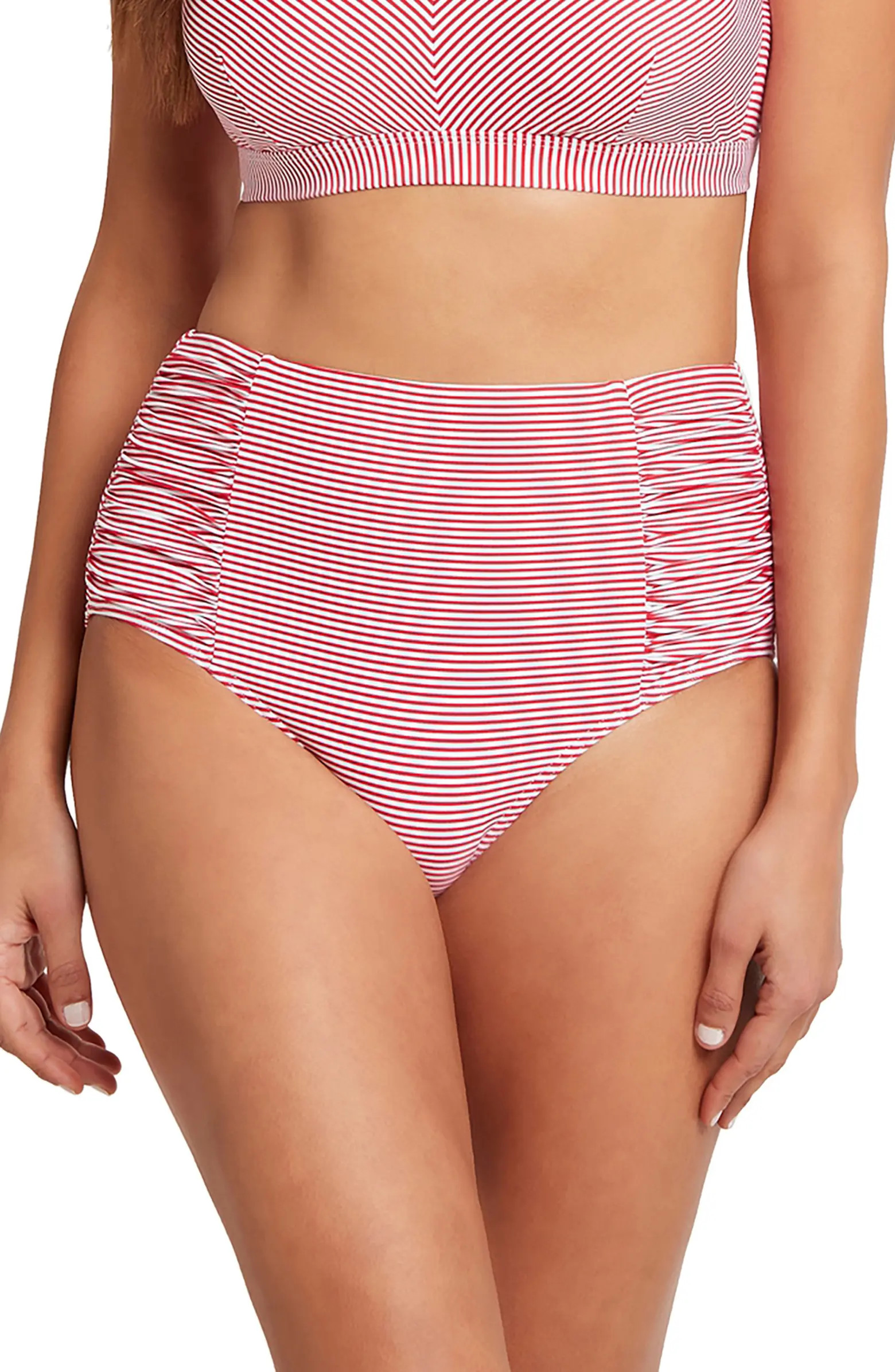 Sea Level High Waist Stripe Bikini Bottoms | Nordstrom | Nordstrom