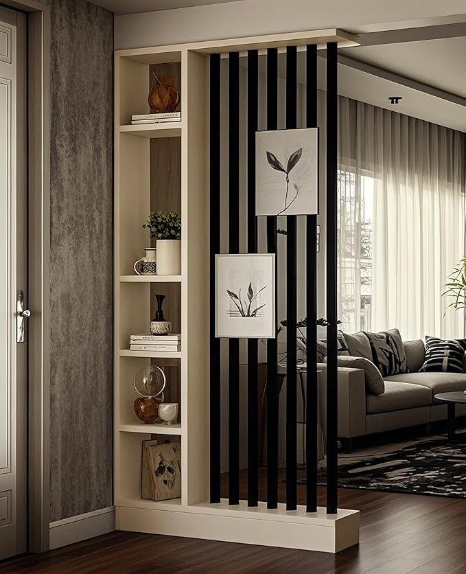 Wall Room Divider, Storage Cabinet Storage Display with Shelves, Modern Freestanding Wood Room Di... | Amazon (US)