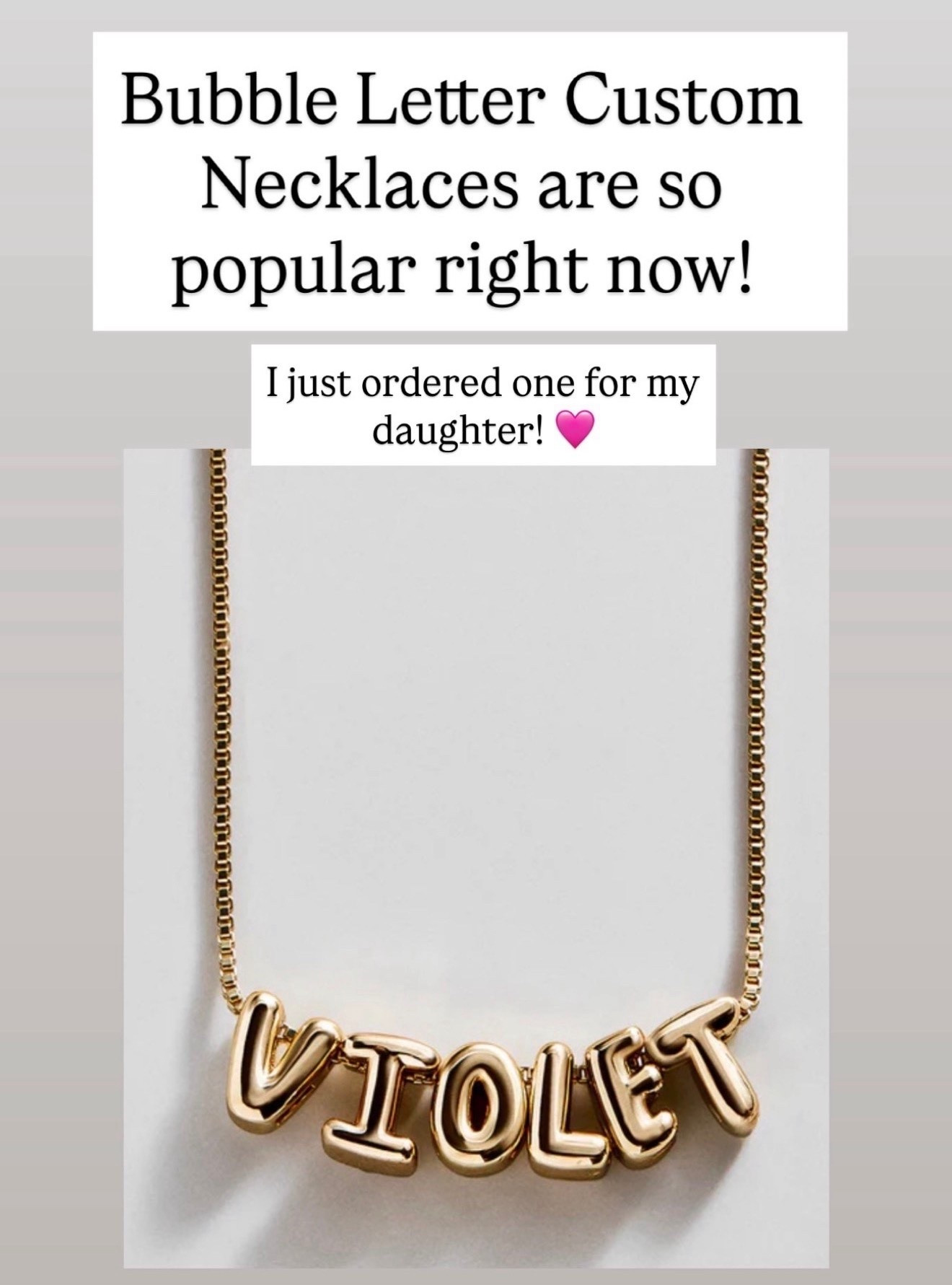 Bubble letter custom necklace

#LTKootd