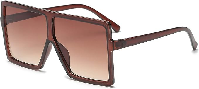 GRFISIA Square Oversized Sunglasses for Women Men Flat Top Fashion Shades | Amazon (US)
