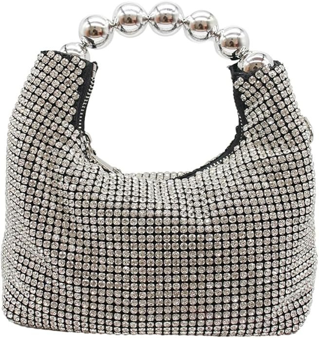 UMREN Bling Full Glitter Knotted Handbag for Women Crystal Rhinestone Hobo Dumpling Bag Diamond E... | Amazon (US)