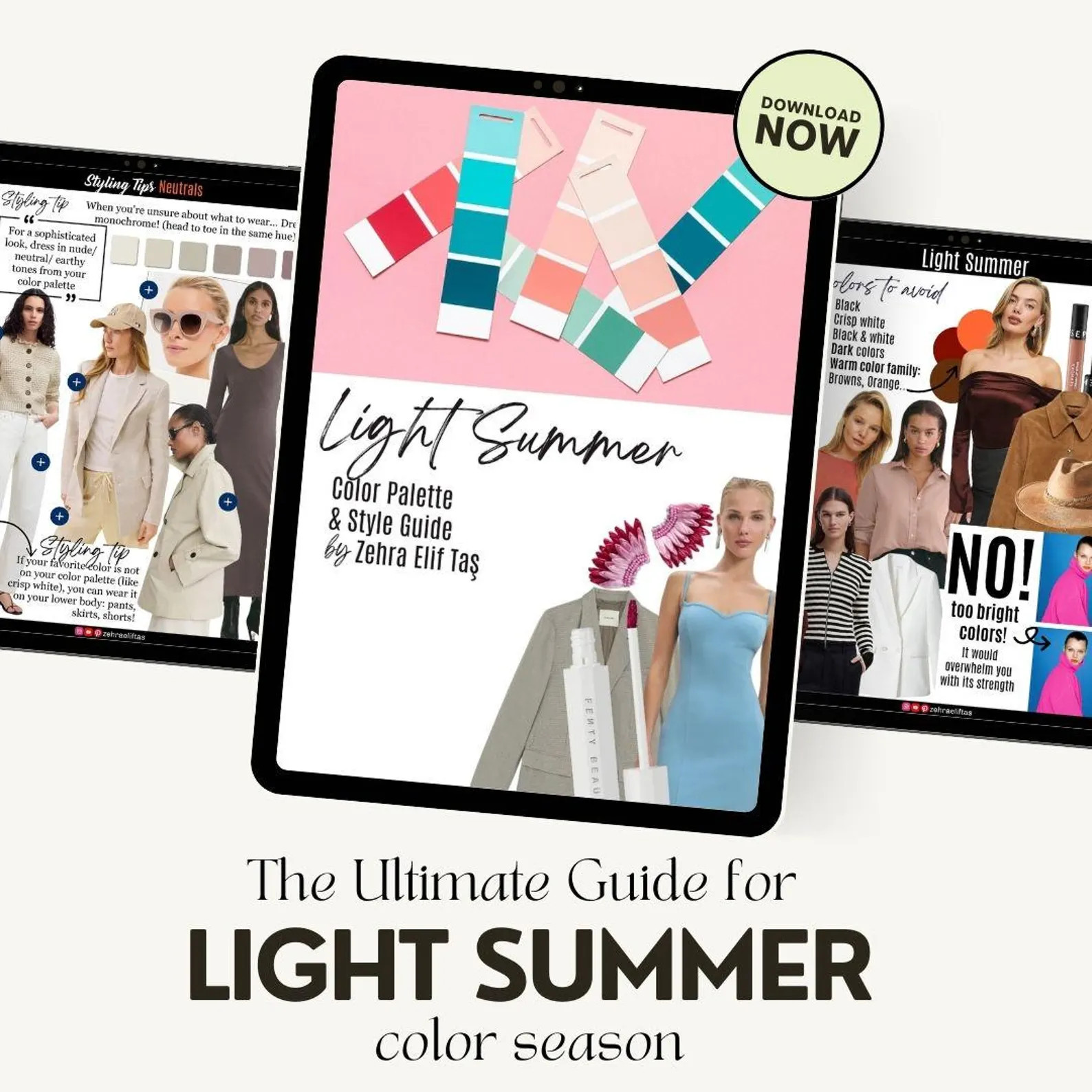 LIGHT SUMMER COLOR, Makeup Palette & Style Guide by Personal Stylist Light Summer Seasonal Colour... | Etsy (US)