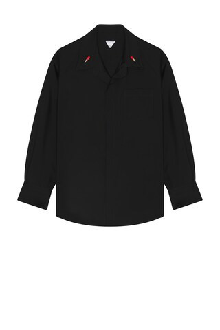 Bottega Veneta Matches Detail Light Wool Long Sleeve Shirt in Black | FWRD 