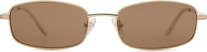 SOJOS Small Y2k Narrow Rectangle Sunglasses Womens Mens Retro 80s 90s Skinny Sunnies SJ1187 | Amazon (US)