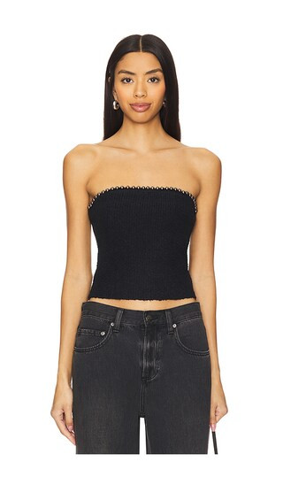 Mila Pearl Tube Top in Black | Revolve Clothing (Global)
