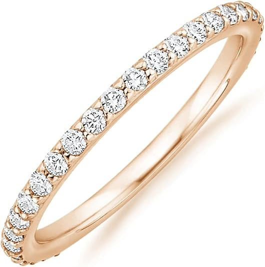 PAVOI 14K Gold Plated Cubic Zirconia Diamond Stackable Eternity Bands for Women | Amazon (US)