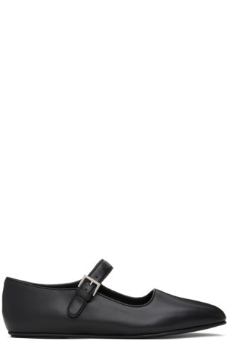 The Row - Black Ava Ballerina Flats | SSENSE
