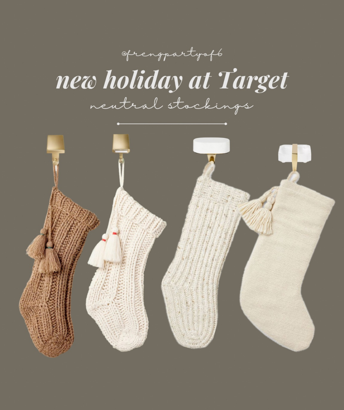 New neutral stockings at target. Hearth and hand and Studio McGee collections launched today! Love this brown stocking, I have the cream from last year. Christmas decor, mantel decor, interior decor

#LTKHoliday #LTKhome #LTKfindsunder50