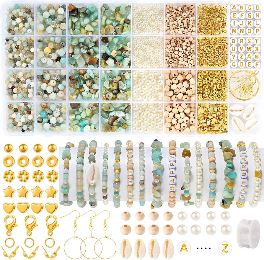 Funtopia Jewelry Making Kit for Adults, 1562pcs Natural Stone Beads Bracelet Making Kit, Jewelry ... | Amazon (US)